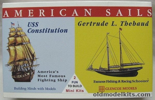Glencoe American Sails USS Constitution and Gertrude L. Thebaud - Both Ships (Ex-Ideal), 03303 plastic model kit